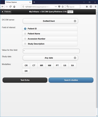 Orthanc DICOM Server Screenshot